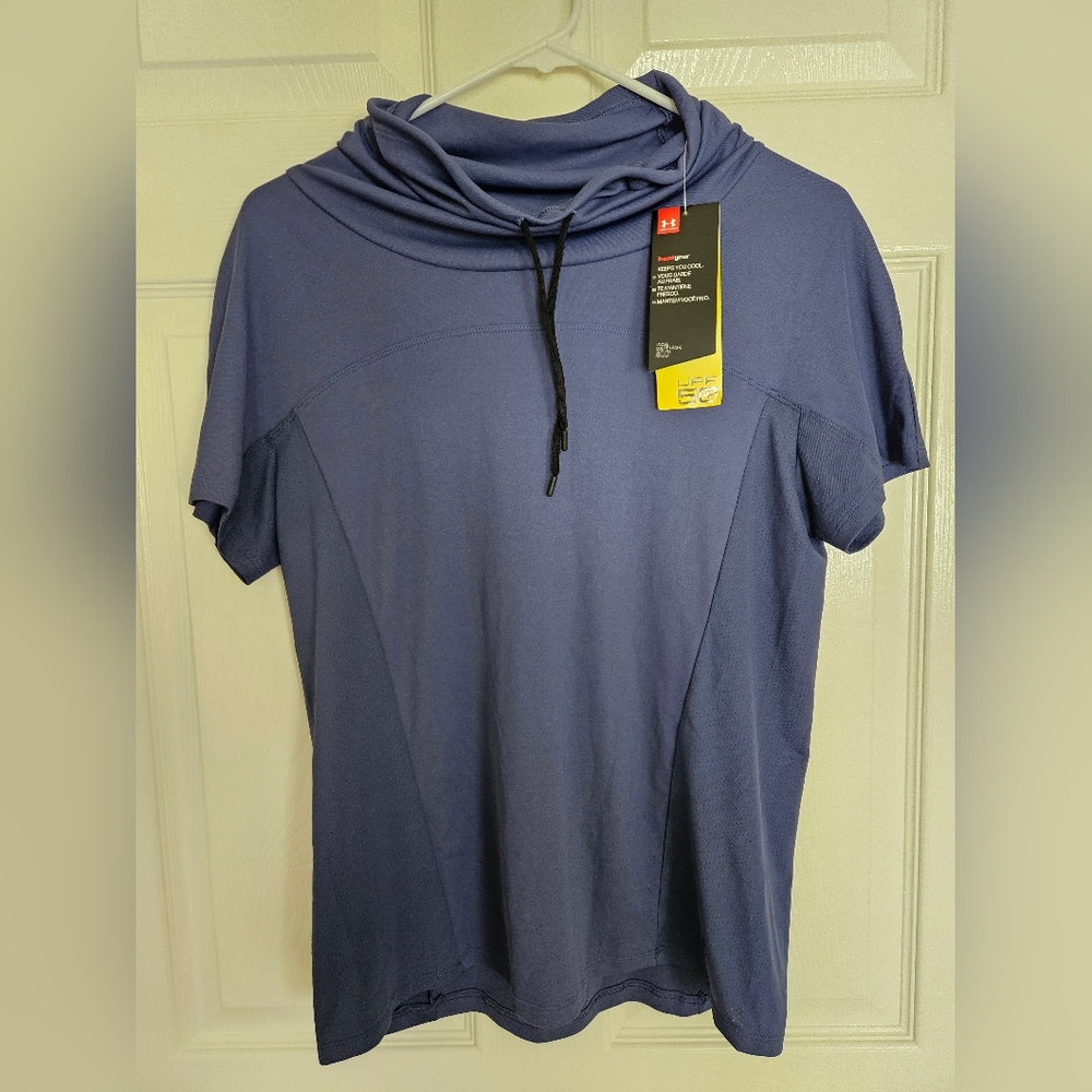 Under Armour UPF 50 Blue Neck Protection Sweatshirt Womens Size Small